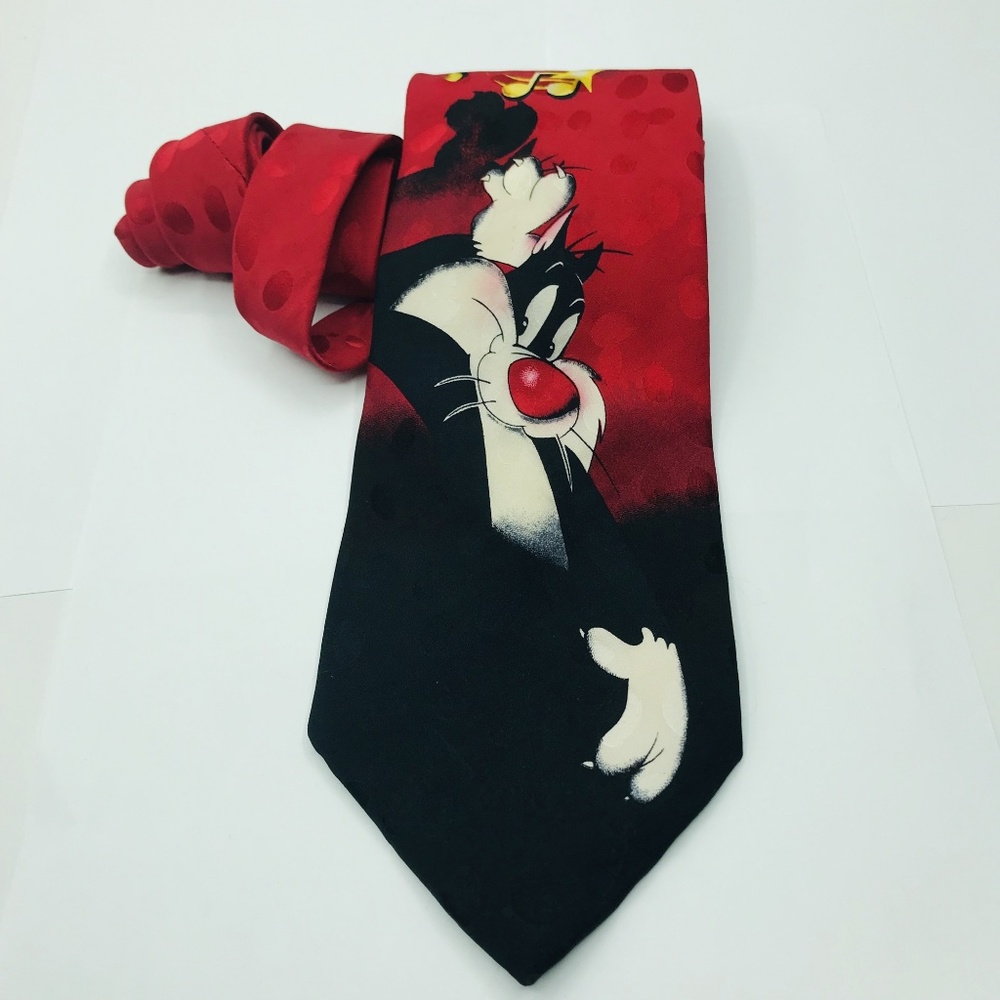 Looney Tunes Sylvester Tweety Mens Silk Tie 4×60″